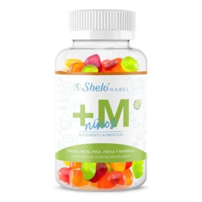 ‘+m Niños Gomitas Multivitaminas Sabor Limòn, Piña, Fresa Y Naranja Gomitas Shelo Nabel
